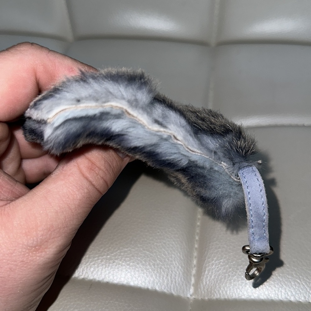 Chanel rabbit fur & suede key chain  pouch clutch bag - Picture 3 of 9